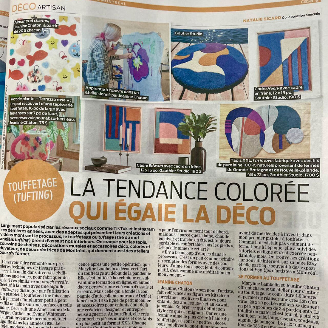 Un article sur le touffetage dans le journal de Montréal