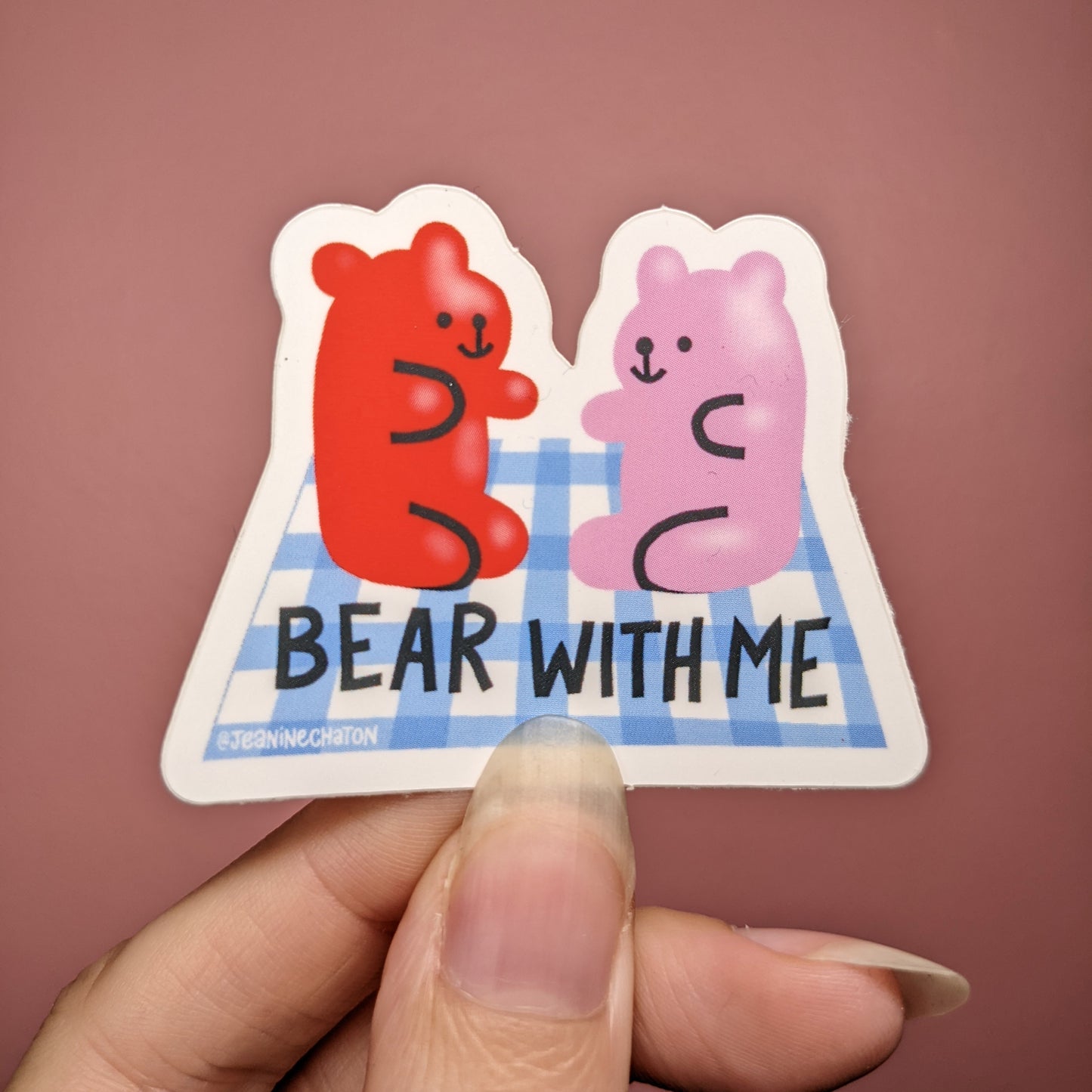 Autocollant oursons "bear with me"