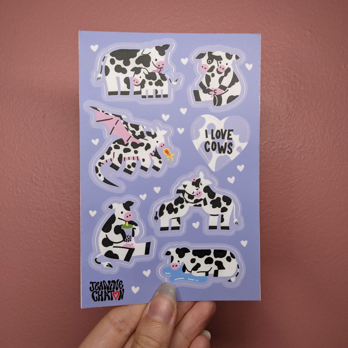 Planche d'autocollants vaches