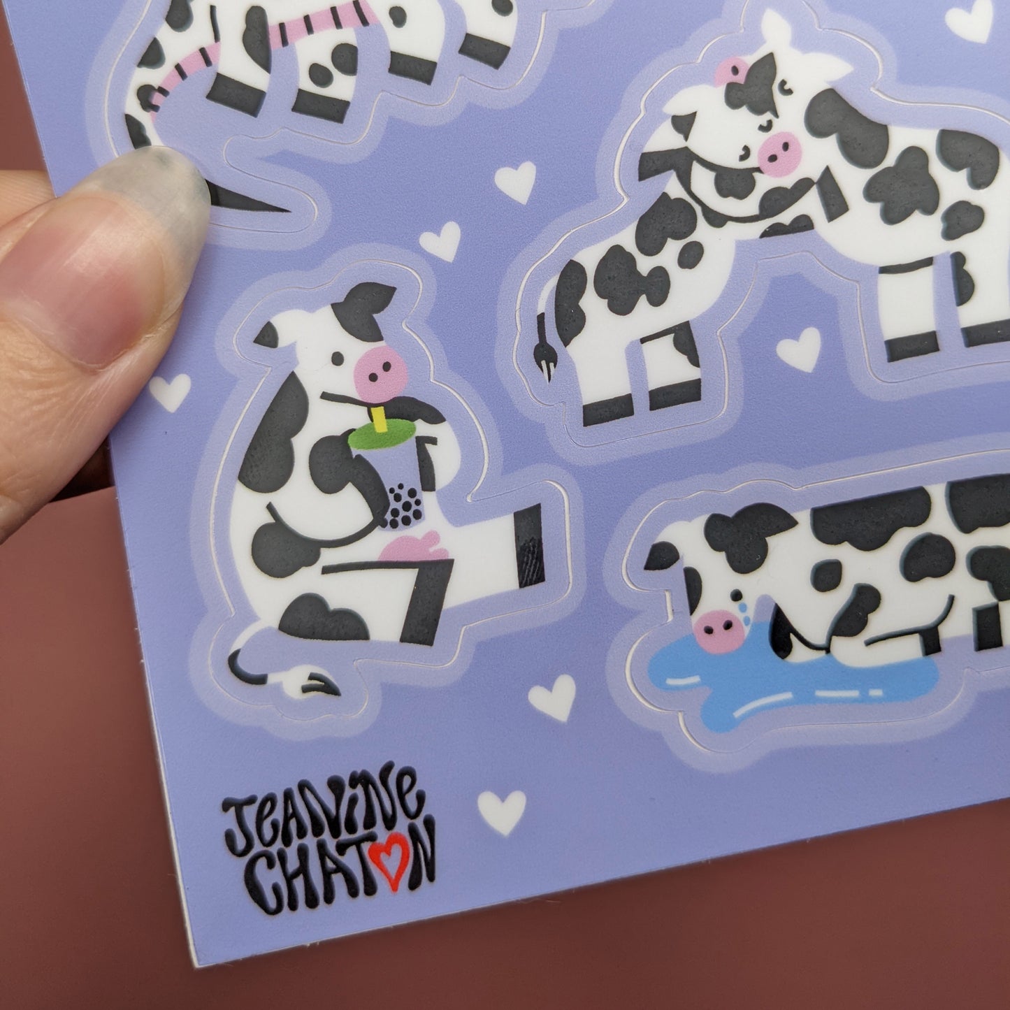 Planche d'autocollants vaches