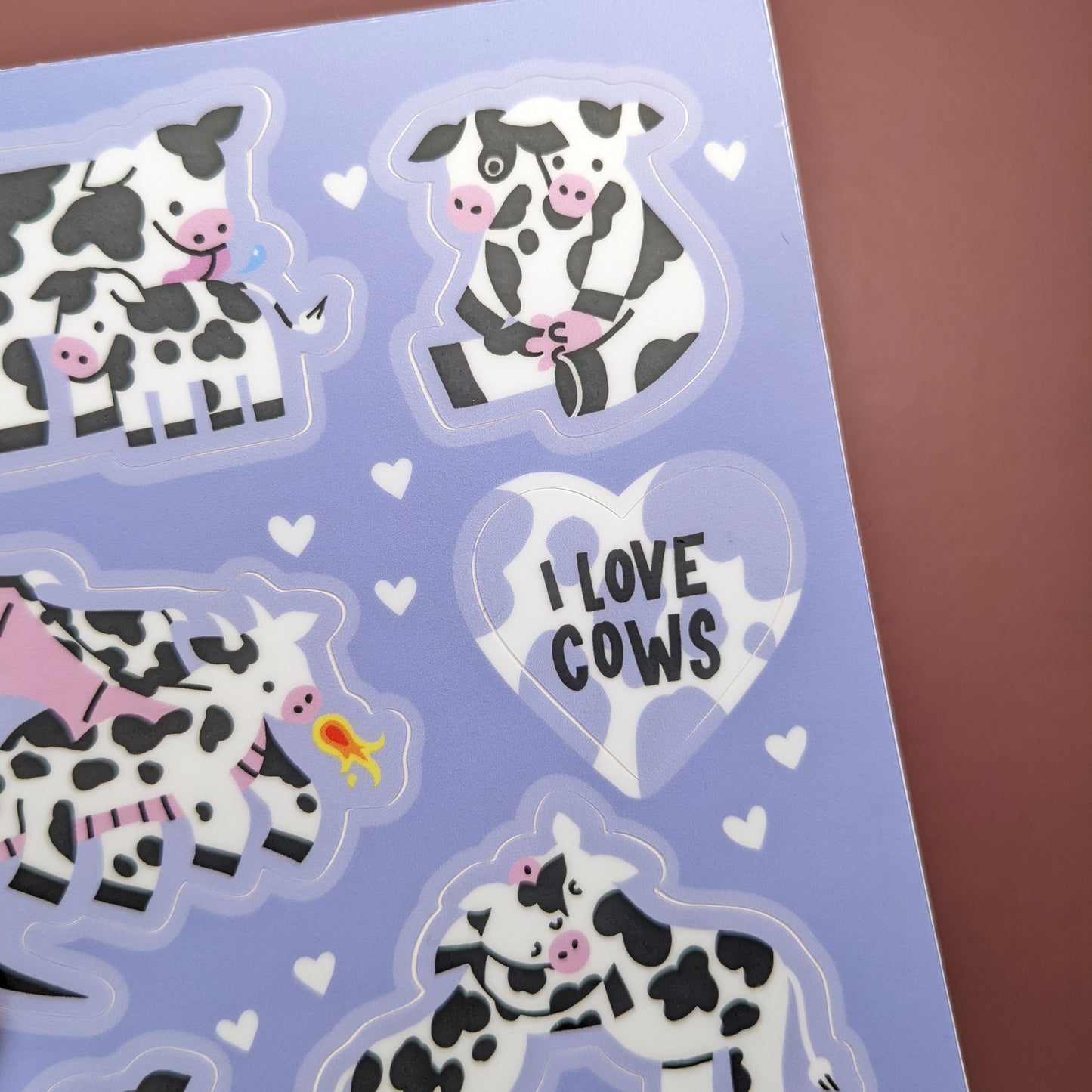 Planche d'autocollants vaches