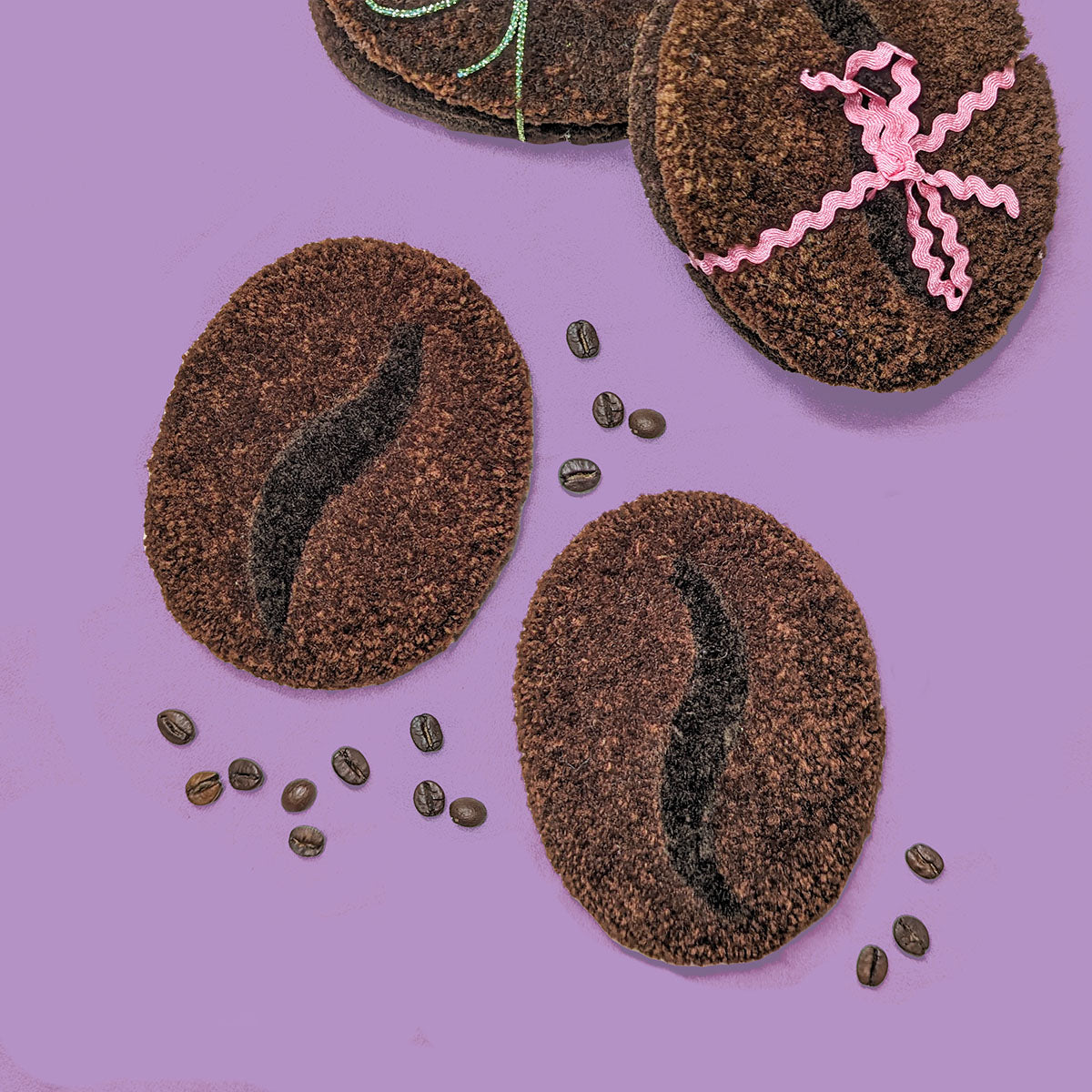 Lot de 2 sous-verres grains de café
