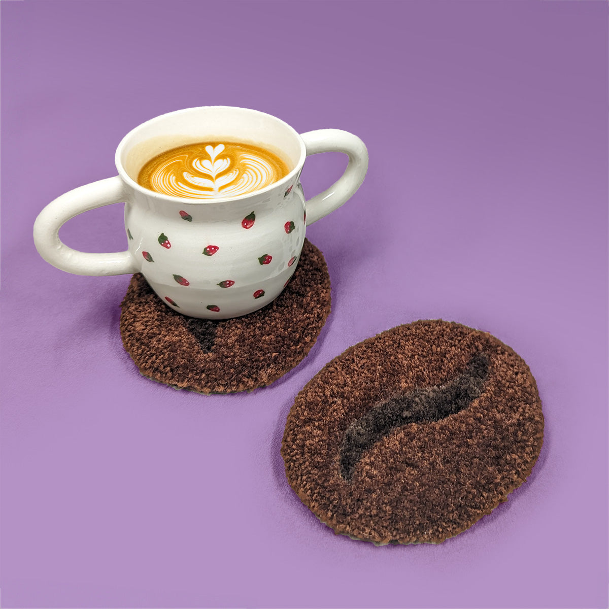 Lot de 2 sous-verres grains de café