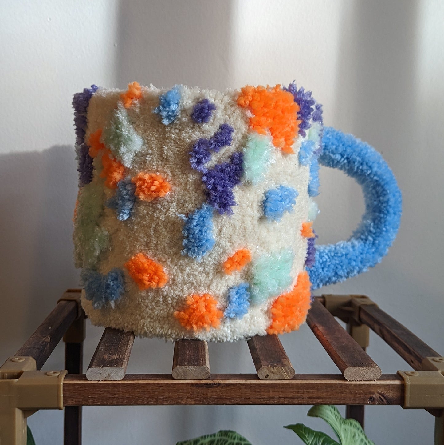 Pot de plantes touffeté - Terrazzo bleu pâle