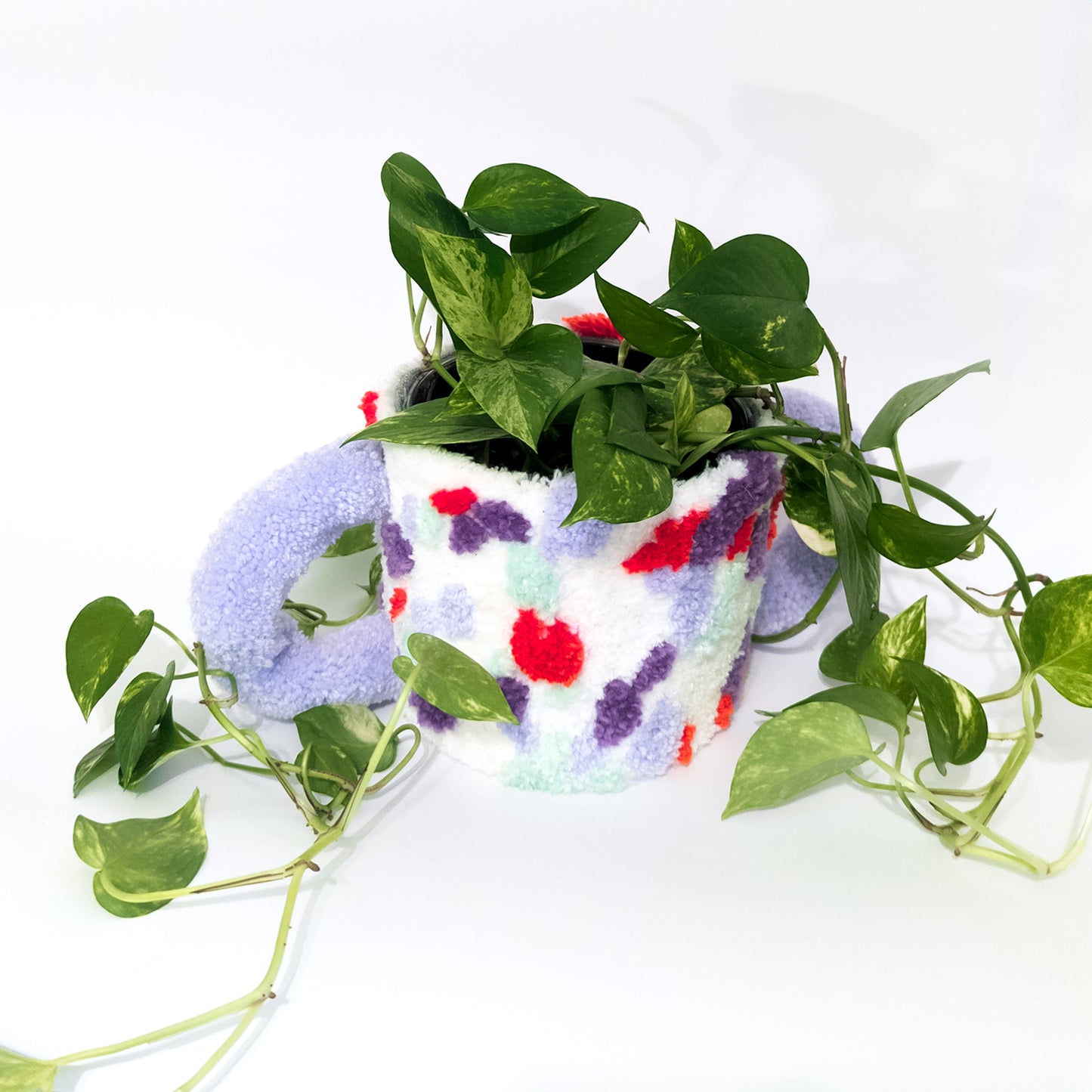 Pot de plantes touffeté - Terrazzo violet