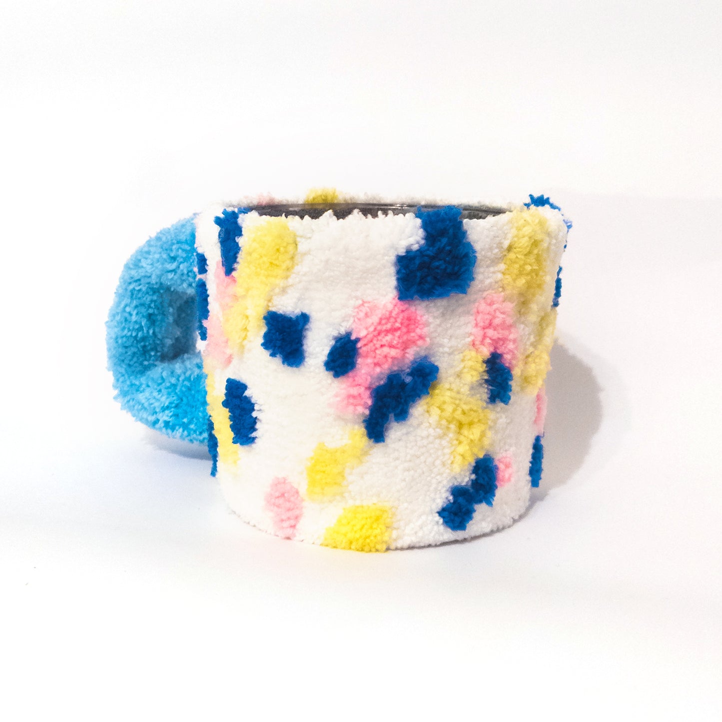 Pot de plantes touffeté - Terrazzo bleu et rose