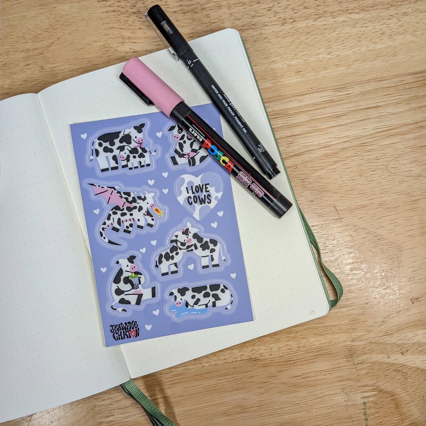 Planche d'autocollants vaches