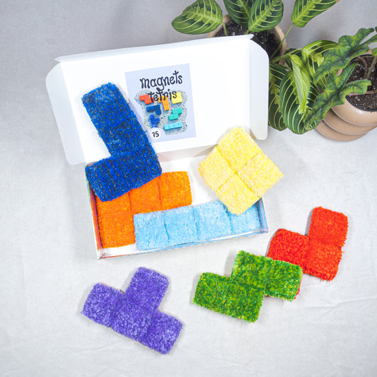 Set of Tetris rug magnets